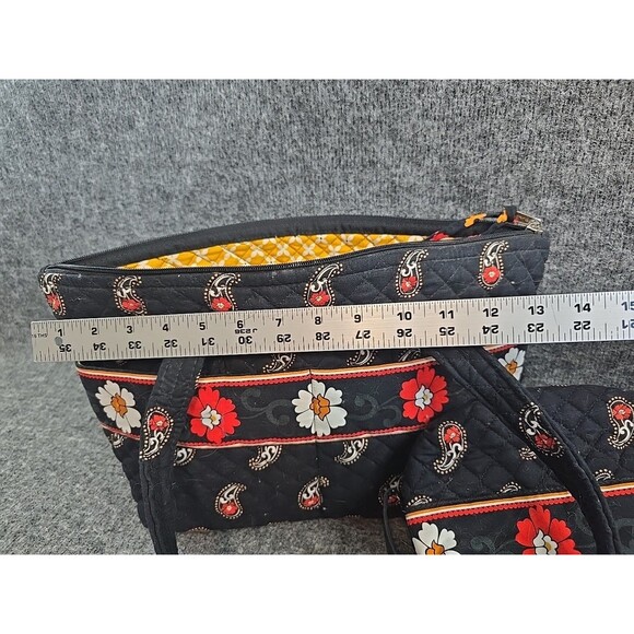 Stephanie Dawn Floral Paisley Purse Quilted Red Black Cotton Bag w Wallet - Picture 7 of 10